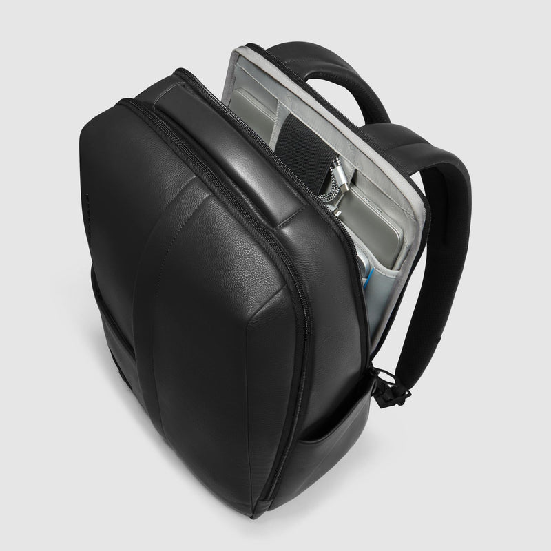 Leather 15.6" Laptop Backpack with Anti-Theft Zips