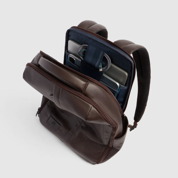 Leather 15.6" Laptop Backpack with Anti-Theft Zips - 4