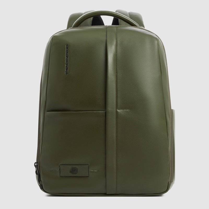 Leather 15.6" Laptop Backpack with Anti-Theft Zips