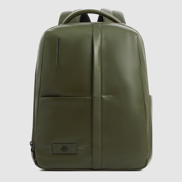 Leather 15.6" Laptop Backpack with Anti-Theft Zips - 1