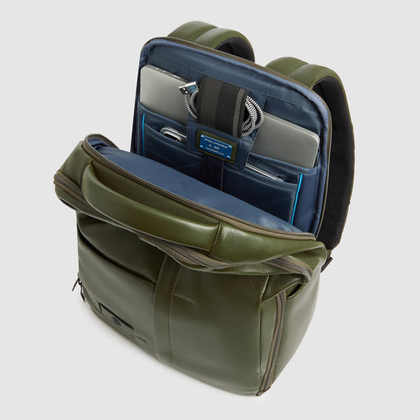Leather 15.6" Laptop Backpack with Anti-Theft Zips - 4