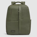 Leather 15.6" Laptop Backpack with Anti-Theft Zips