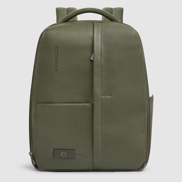 Leather 15.6" Laptop Backpack with Anti-Theft Zips - 1
