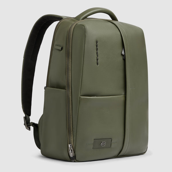 Leather 15.6" Laptop Backpack with Anti-Theft Zips - 2