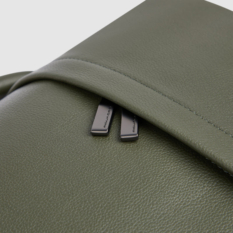 Leather 15.6" Laptop Backpack with Anti-Theft Zips