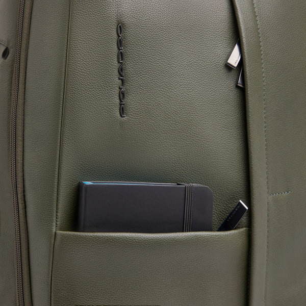 Leather 15.6" Laptop Backpack with Anti-Theft Zips - 7