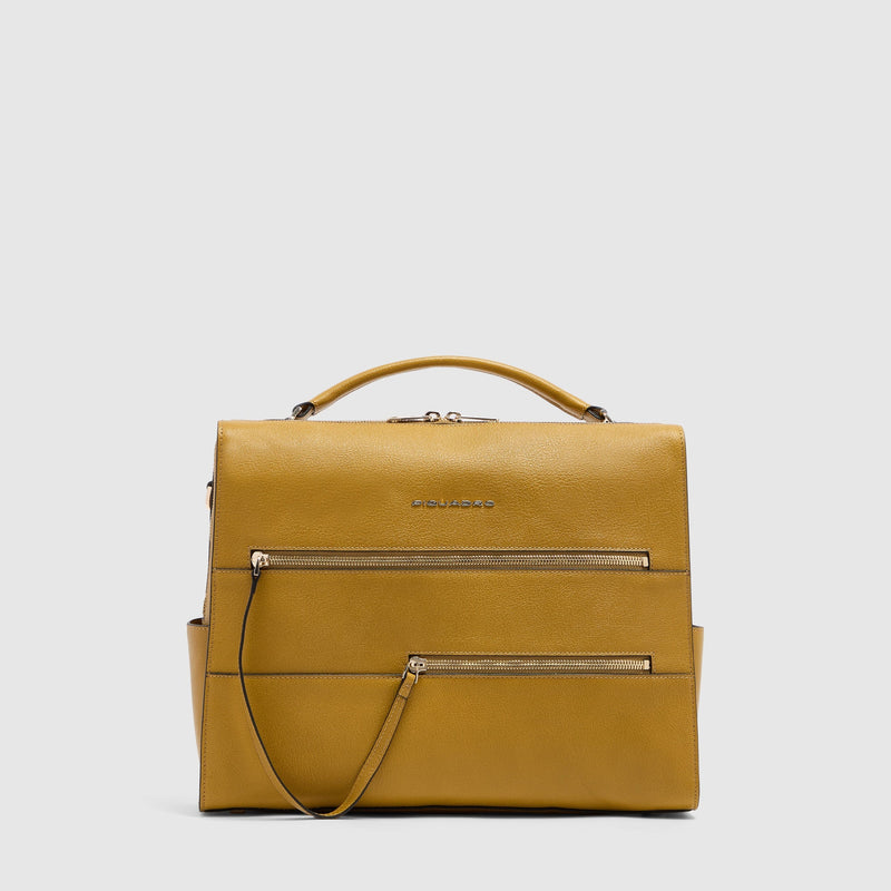 Women's 14-Inch Leather Laptop Bag with RFID Protection - 26