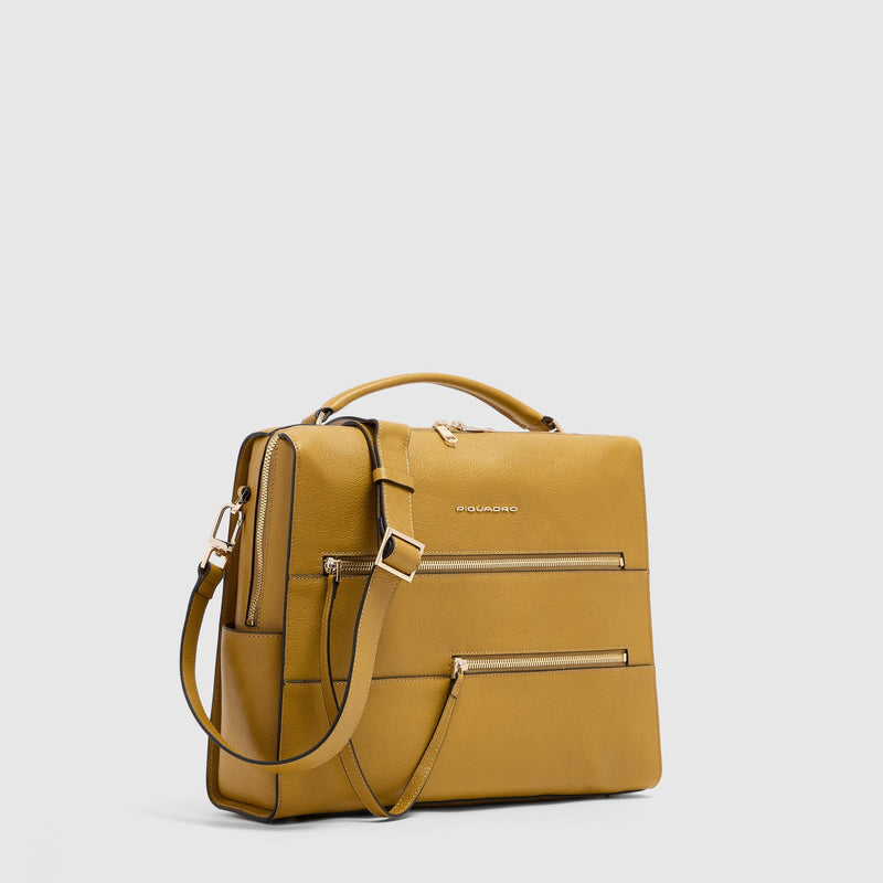 Women's 14-Inch Leather Laptop Bag with RFID Protection