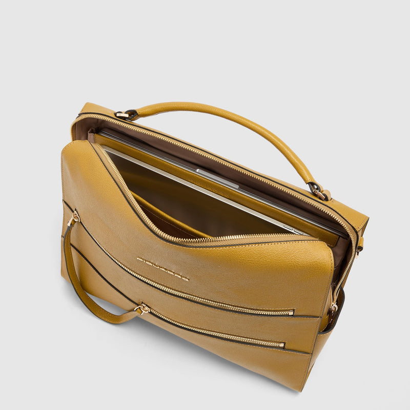 Women's 14-Inch Leather Laptop Bag with RFID Protection