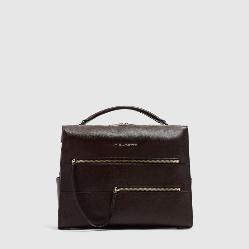 Women's 14-Inch Leather Laptop Bag with RFID Protection