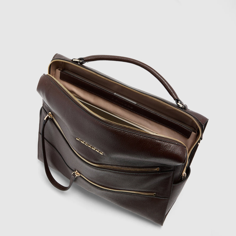 Women's 14-Inch Leather Laptop Bag with RFID Protection