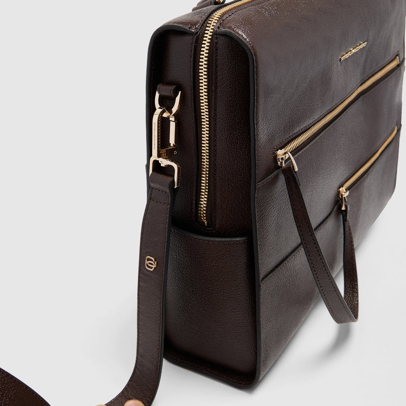 Women's 14-Inch Leather Laptop Bag with RFID Protection