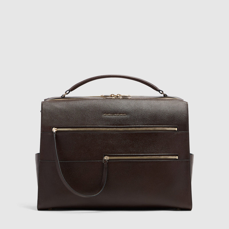 Women's Leather Laptop Bag 15.6" Patricia - brown