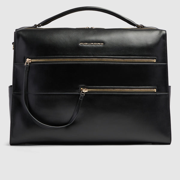 Women's Leather Laptop Bag 15.6" Patricia - Black