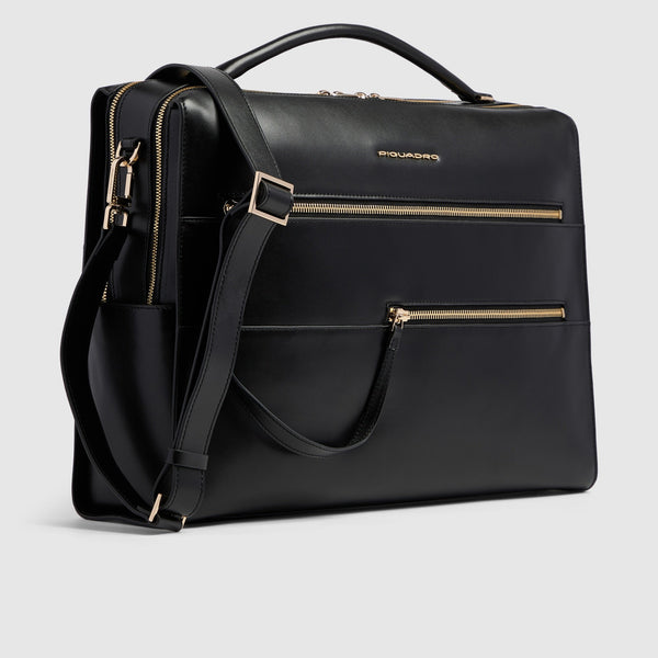 Women's Leather Laptop Bag 15.6" Patricia - Black - photo 2