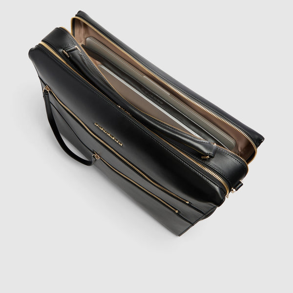 Women's Leather Laptop Bag 15.6" Patricia - Black - photo 4