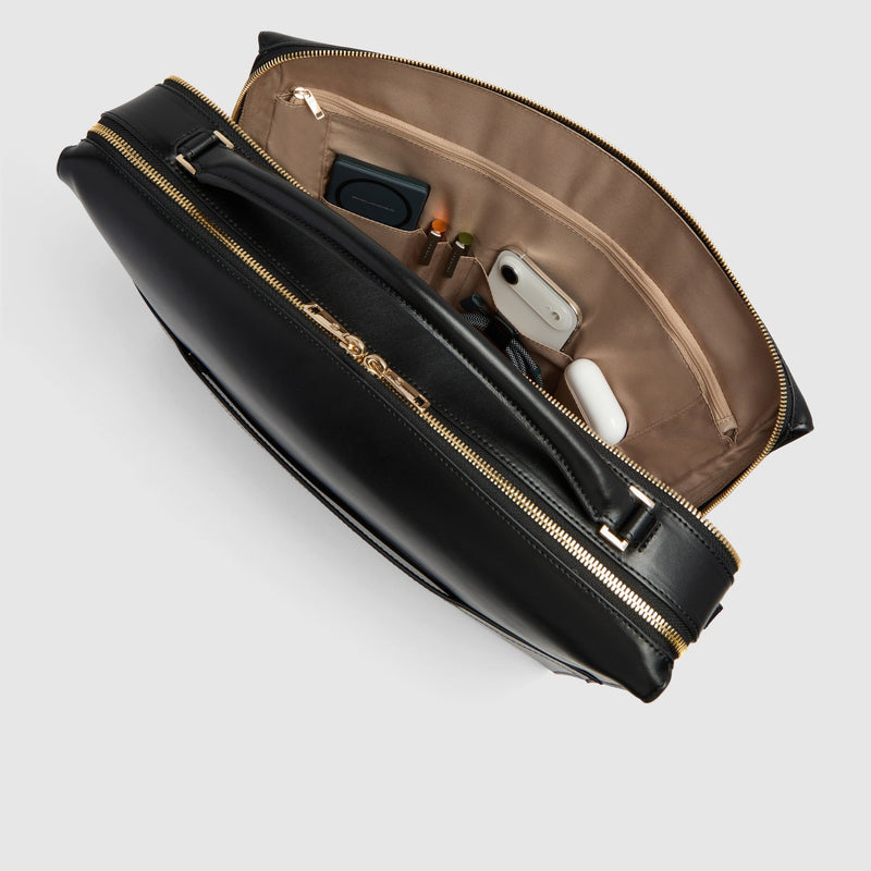 Women's Leather Laptop Bag 15.6" Patricia - Black - photo 5