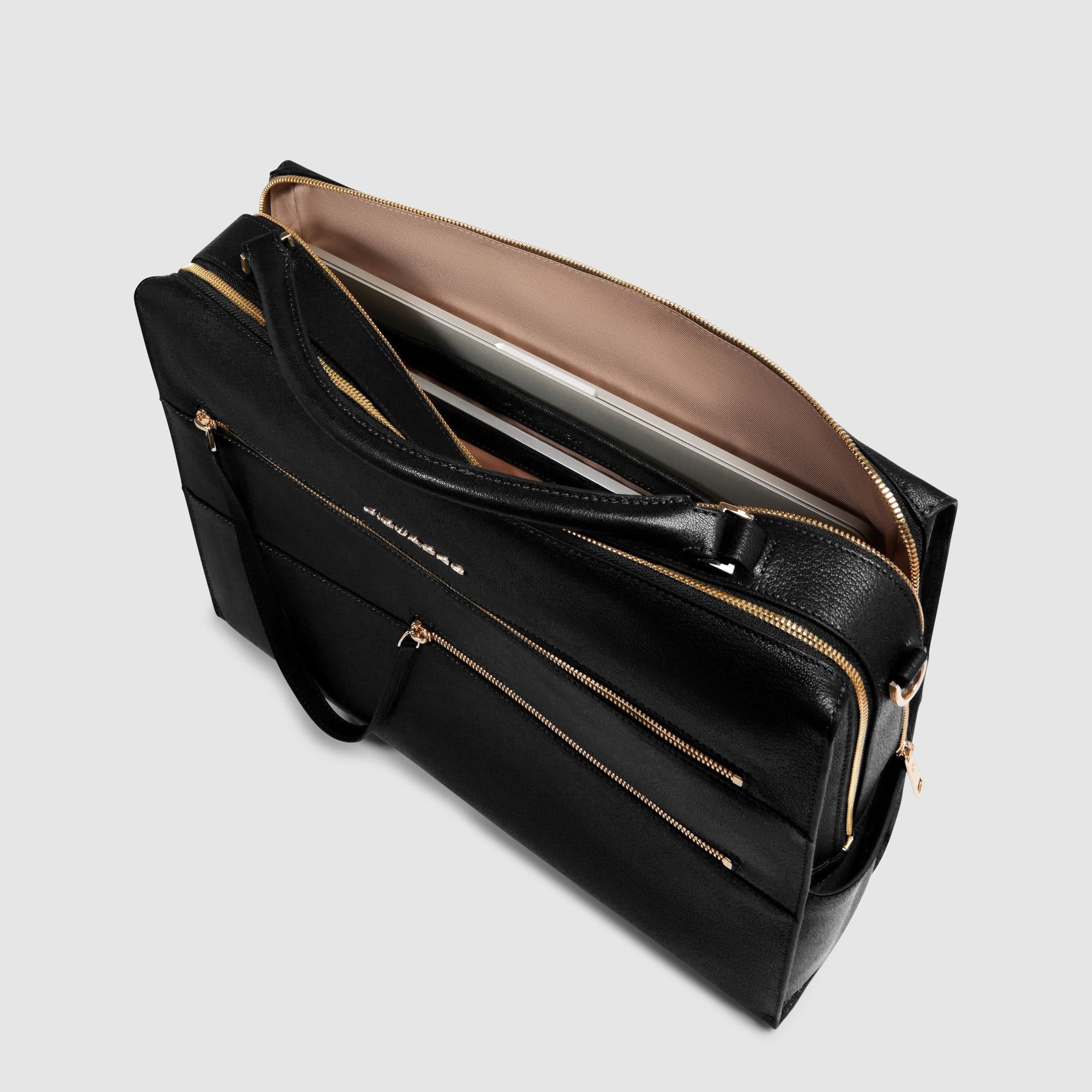 Missnine Borsa Da Lavoro In Pelle PU Goffrata Per Computer 15,6 Pollici – Tracolla Regolabile, Porta Documenti, Impermeabile, Elegante Per Ufficio E Università