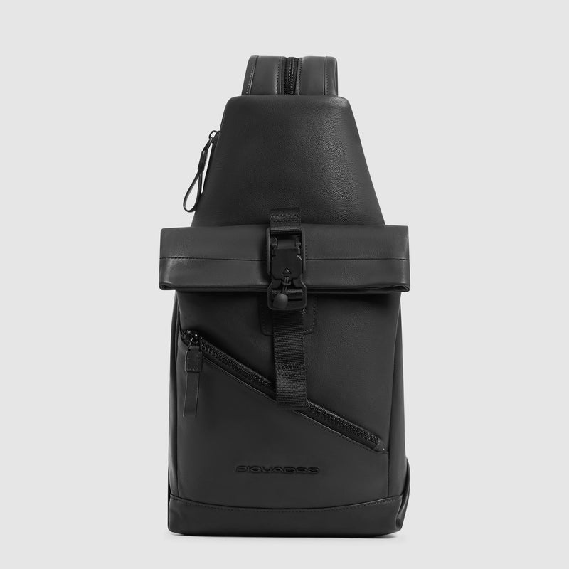 Convertible Leather Sling Bag, iPad mini & RFID - black