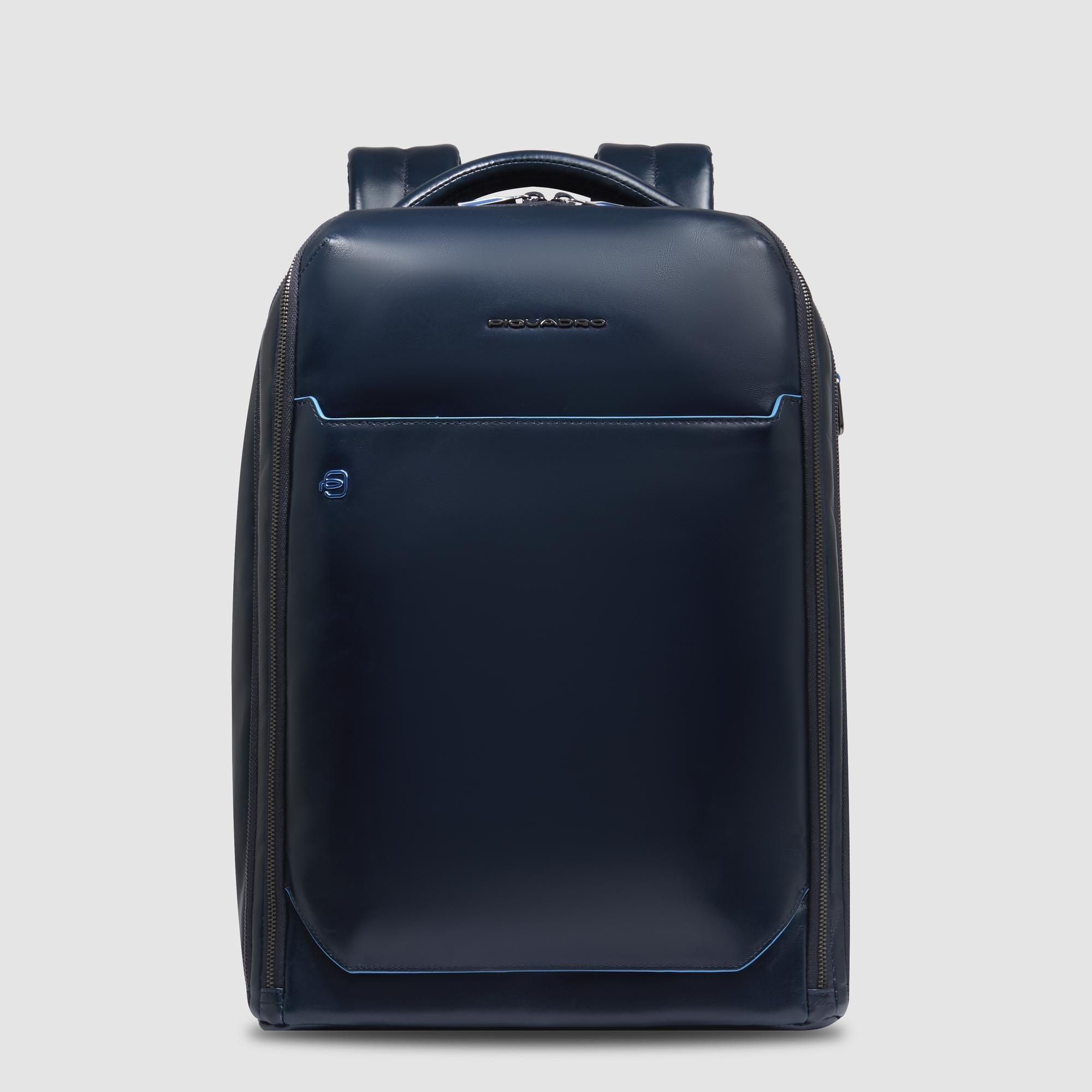Leather Travel Backpack 18.5 L, 15.6-inch Laptop - night blue