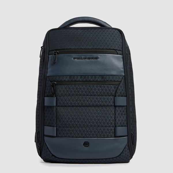 Modular, travel laptop backpack in recycled fabric