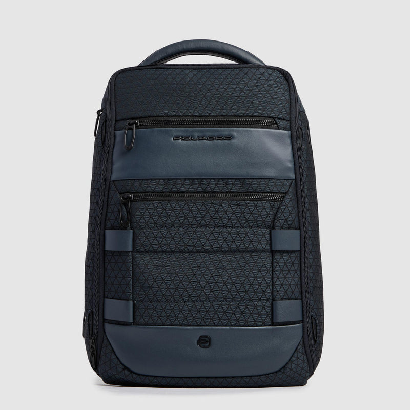 Modular, travel laptop backpack in recycled fabric