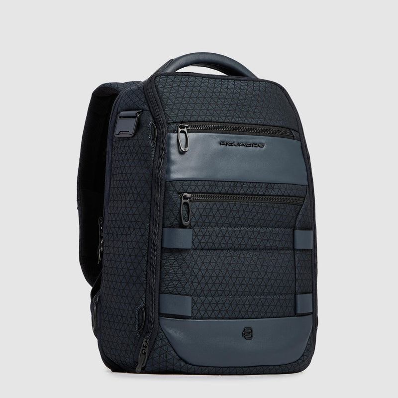 Modular, travel laptop backpack in recycled fabric