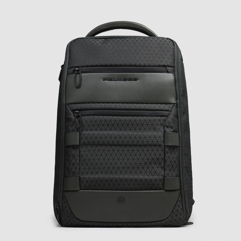 Modular, travel laptop backpack in recycled fabric