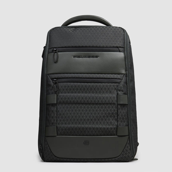 Modular, travel laptop backpack in recycled fabric
