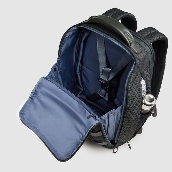 Modular, travel laptop backpack in recycled fabric