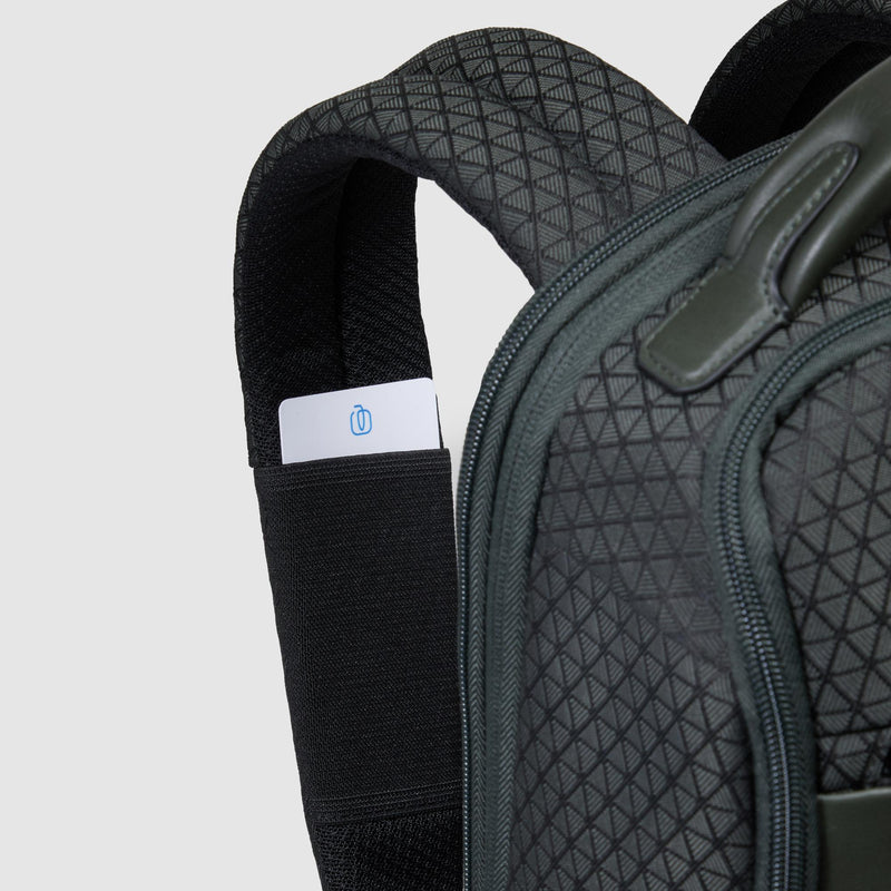 Modular, travel laptop backpack in recycled fabric