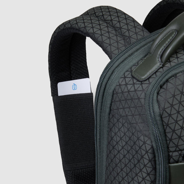 Modular, travel laptop backpack in recycled fabric