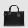 Slim Leather 14" Laptop Bag with Expansion Zip - Black
