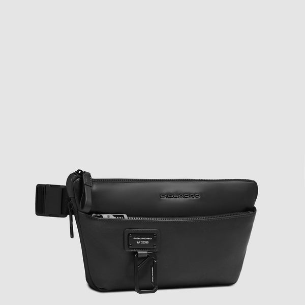 Expandable leather bum bag