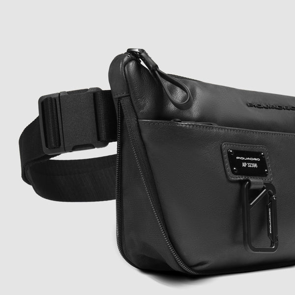 Expandable leather bum bag