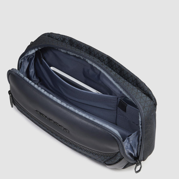 Expandable bum bag in recycled fabric