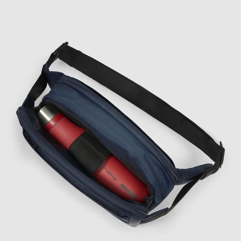 Bum bag in recycled fabric and leather