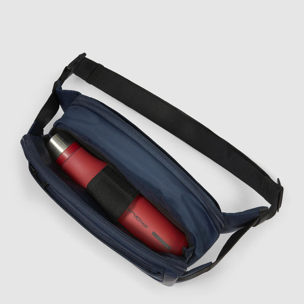 Bum bag in recycled fabric and leather