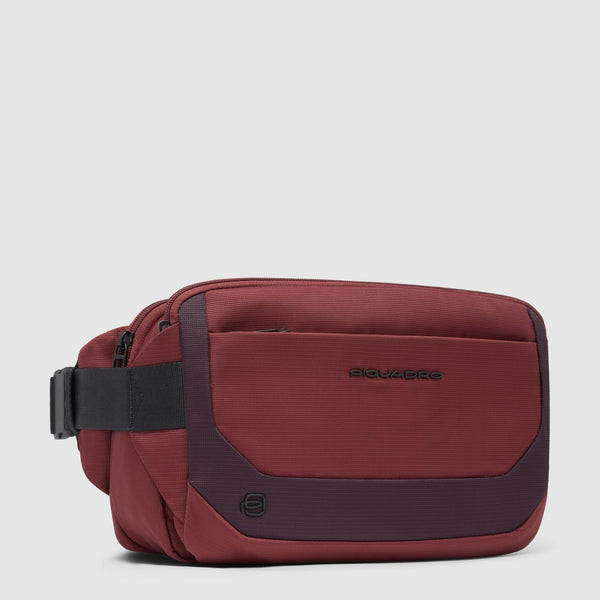 Bum bag in recycled fabric and leather