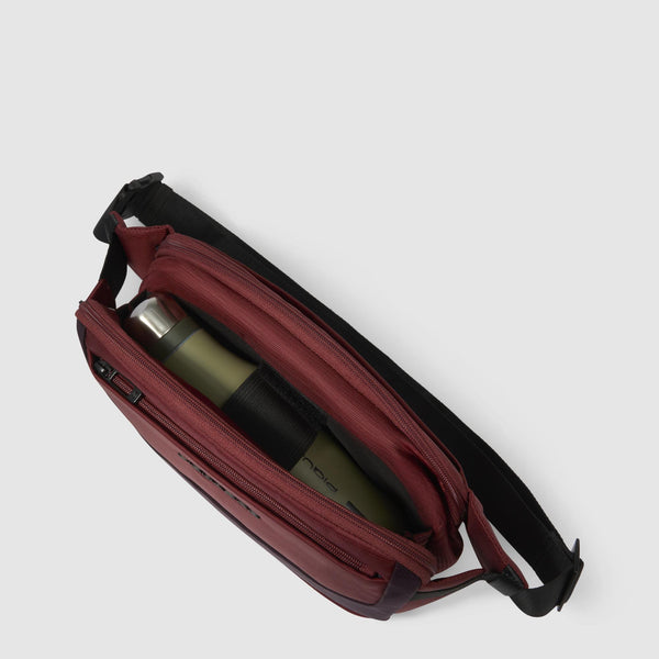 Bum bag in recycled fabric and leather