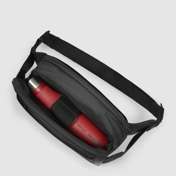 Bum bag in recycled fabric and leather