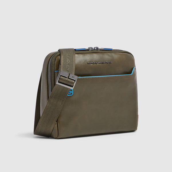 Leather Crossbody Bag with RFID Protection - Olive green - photo 2