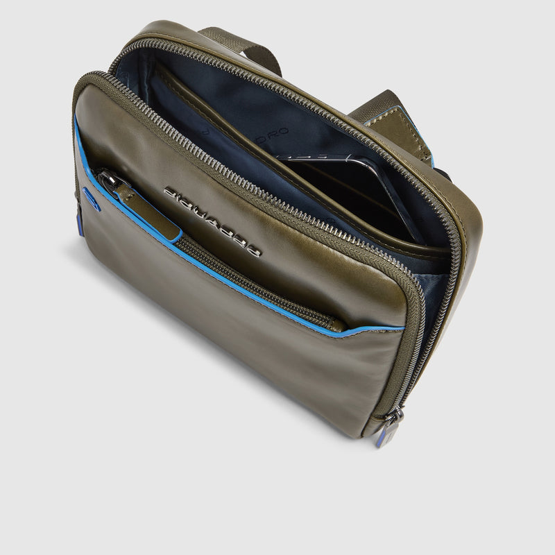 Leather Crossbody Bag with RFID Protection - Olive green - photo 4