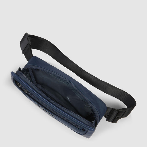 Bum bag in recycled fabric and leather