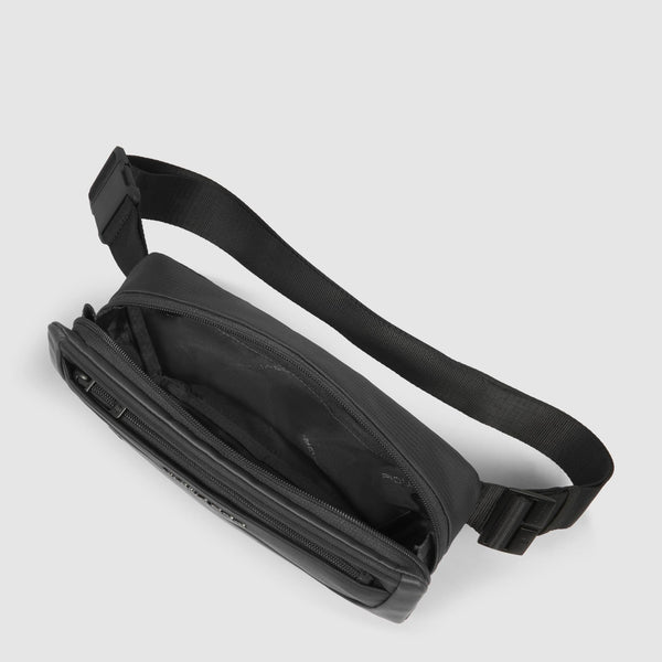 Bum bag in recycled fabric and leather