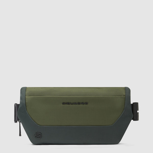 Bum bag in recycled fabric and leather