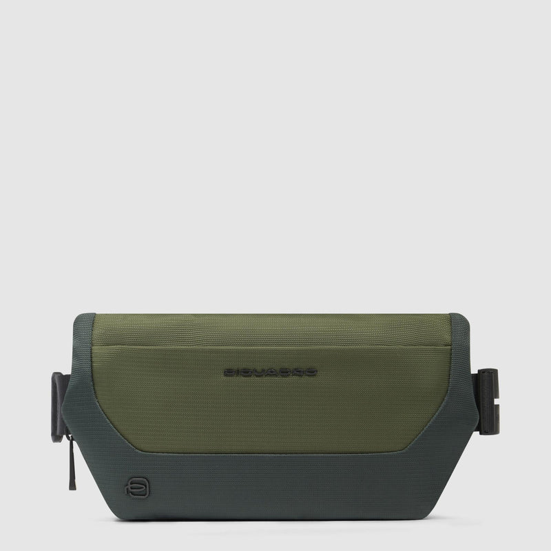 Bum bag in recycled fabric and leather
