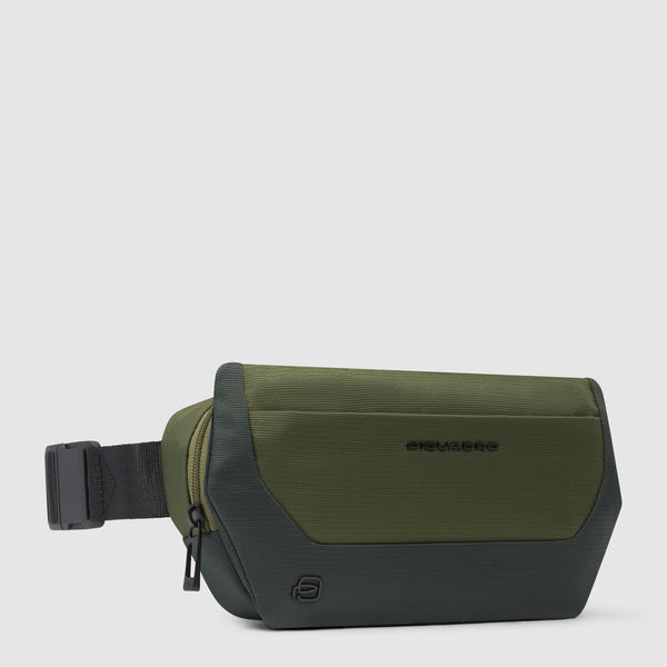 Bum bag in recycled fabric and leather