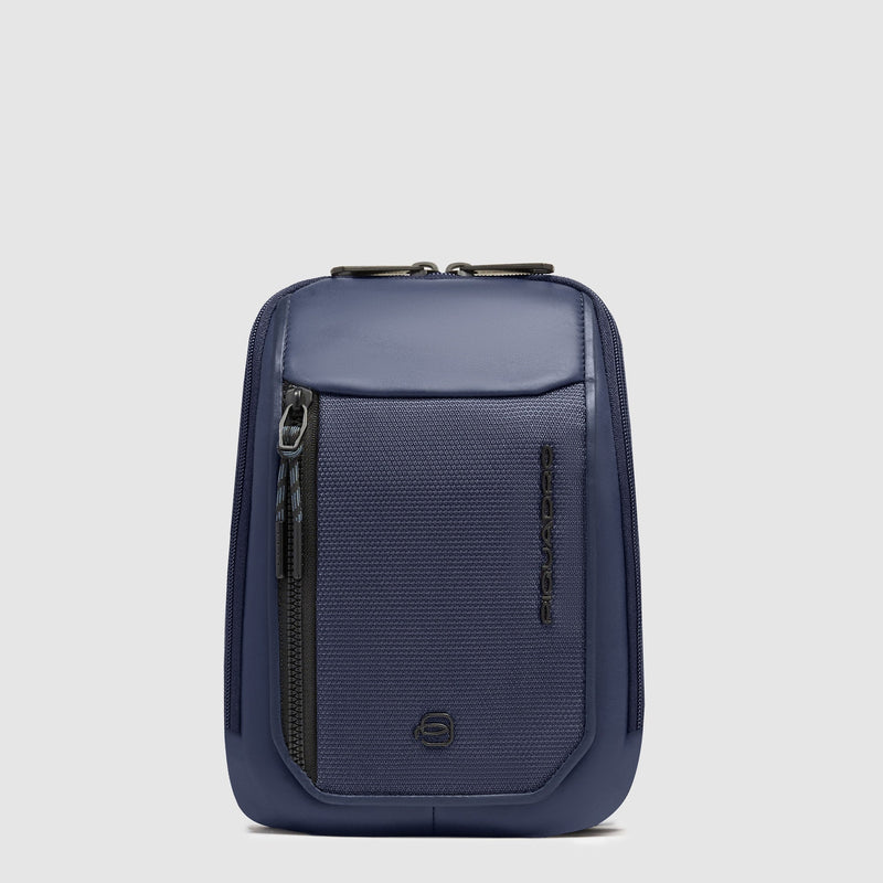 Men's crossbody bag in recycled textile