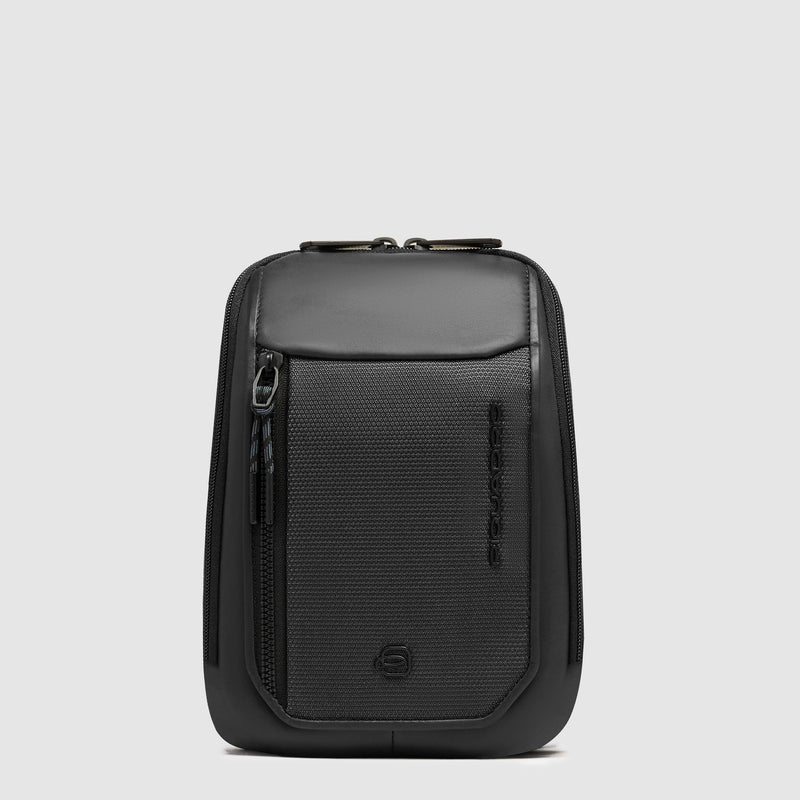 Men's crossbody bag in recycled textile